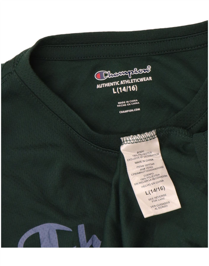 Champion Camiseta gráfica para niños 14-15 años Grande Poliéster verde