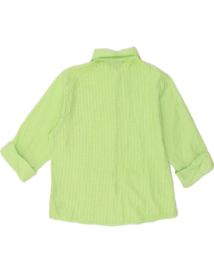 VINTAGE Womens 3/4 Sleeve Shirt Blouse EU 38 Medium Green Gingham Viscose Vintage Vintage and Second-Hand Vintage from Messina Hembry 