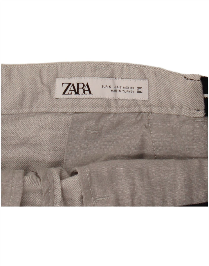 Zara Mens Chino Shorts Pequeño W30 Gris