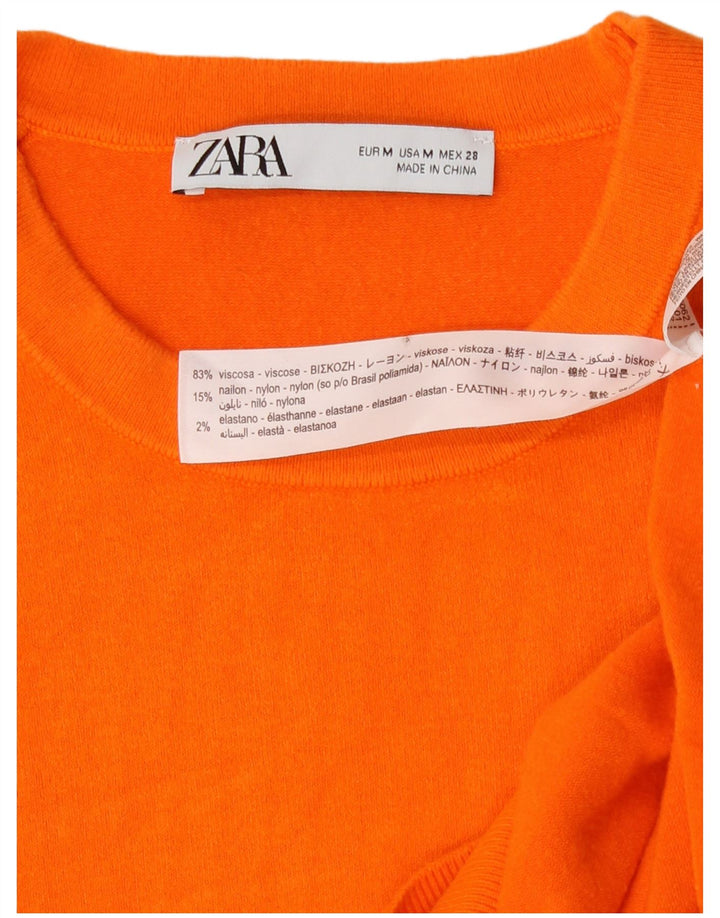 Zara Mujer Chaleco Tank Top UK 12 Medium Naranja Viscosa