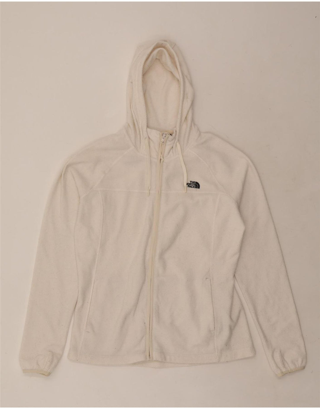 THE NORTH FACE Chaqueta polar con capucha para mujer UK 46 Poliéster blanco grande