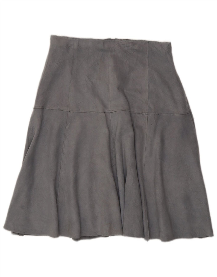 Zara Mujer Falda De Ante Grande W30 Azul