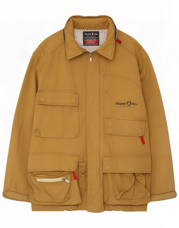 Murphy & Nye Chaqueta utilitaria con capucha para hombre UK 40 Grande Algodón beige