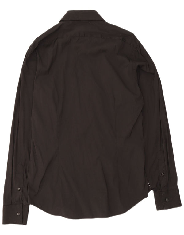 Calvin Klein Camisa Slim Fit para hombre Talla 40 15 3/4 Mediano Negro Algodón