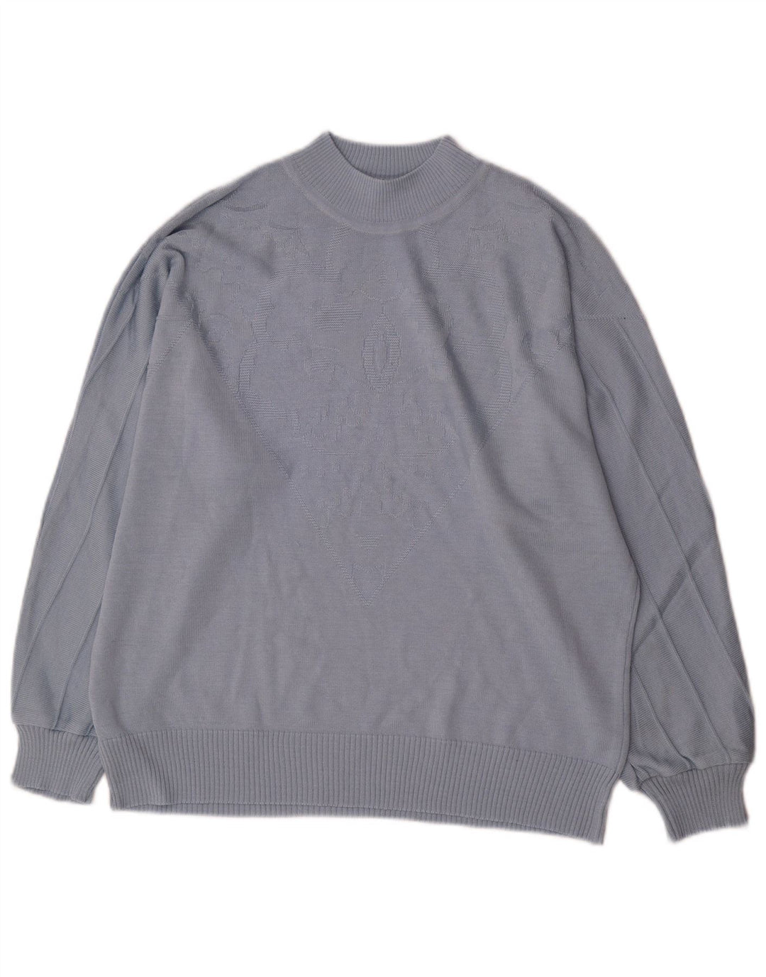 Vintage mujer tortuga cuello jersey suéter IT 46 grande azul poliacrílico
