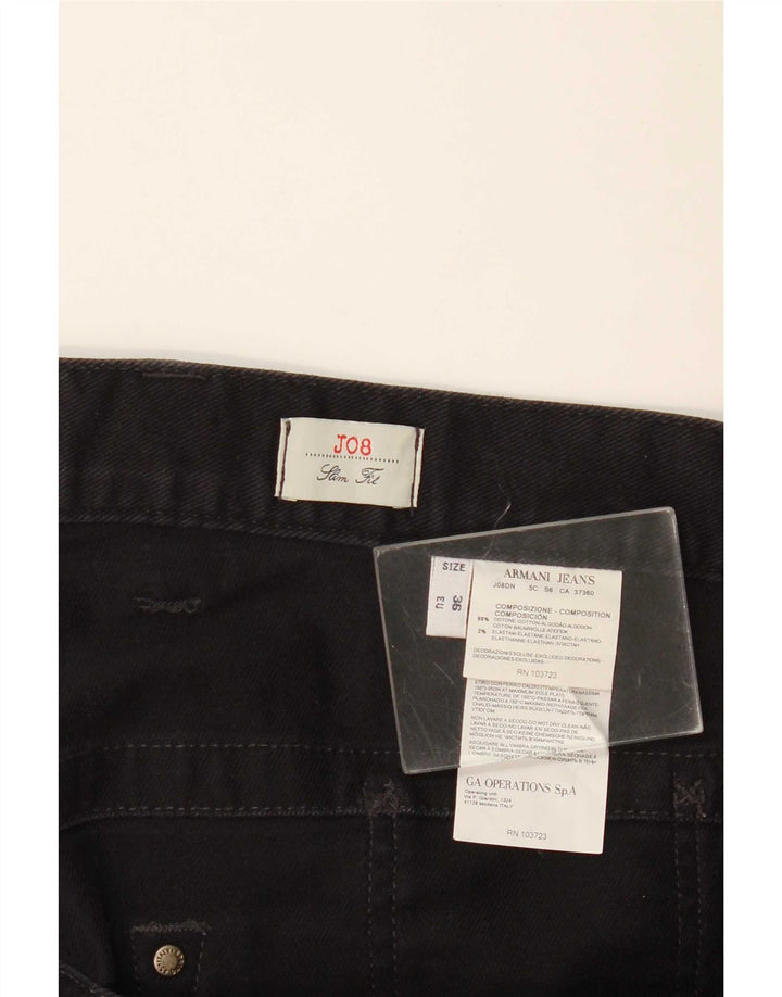 Armani Mens J08 Slim Jeans W36 L30 Algodón Negro