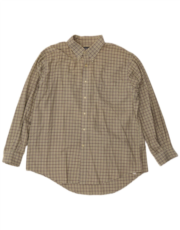 Camisa para hombre LANDS END 2XL Beige Check