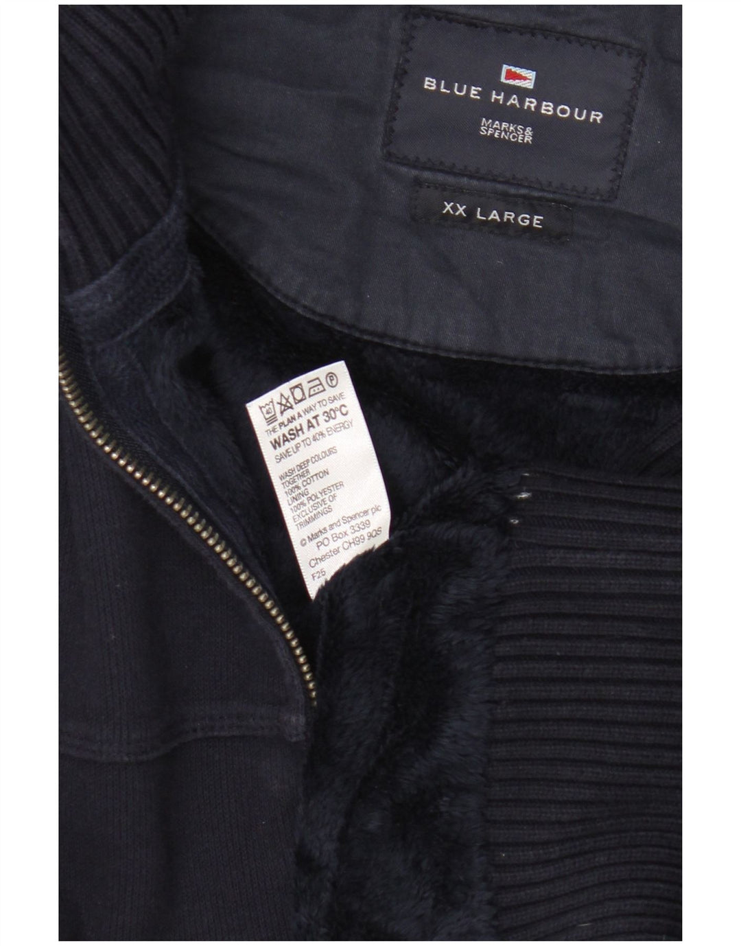 Marks & Spencer - Chaqueta de chándal para hombre, color azul marino, 2XL, algodón azul marino