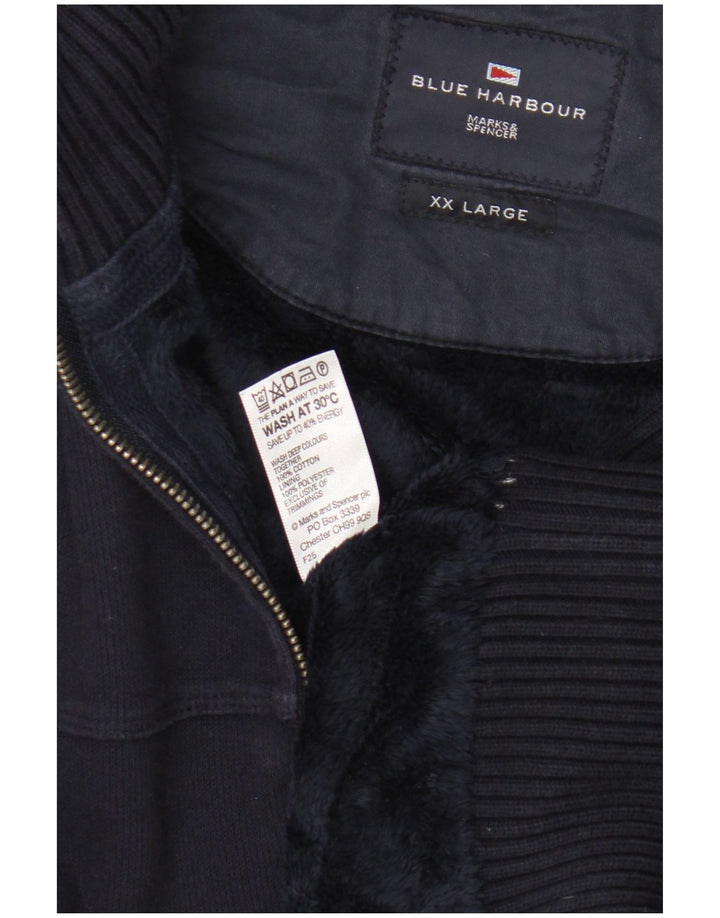 Marks & Spencer - Chaqueta de chándal para hombre, color azul marino, 2XL, algodón azul marino
