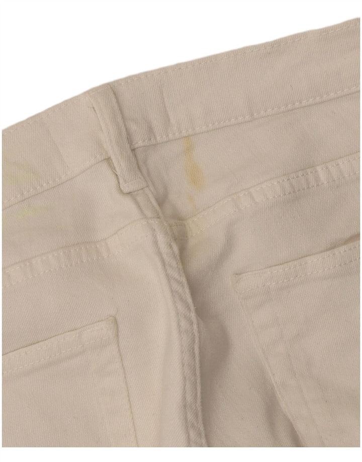 ZARA Mujer Vaqueros Cropped EU 40 Medium W30 L25 Algodón Blanco