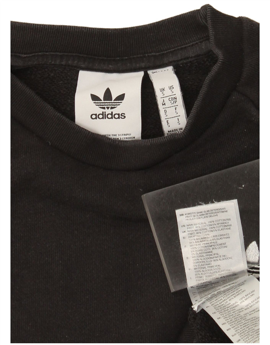 Adidas Hombre Sudadera Jumper Small Negro Algodón