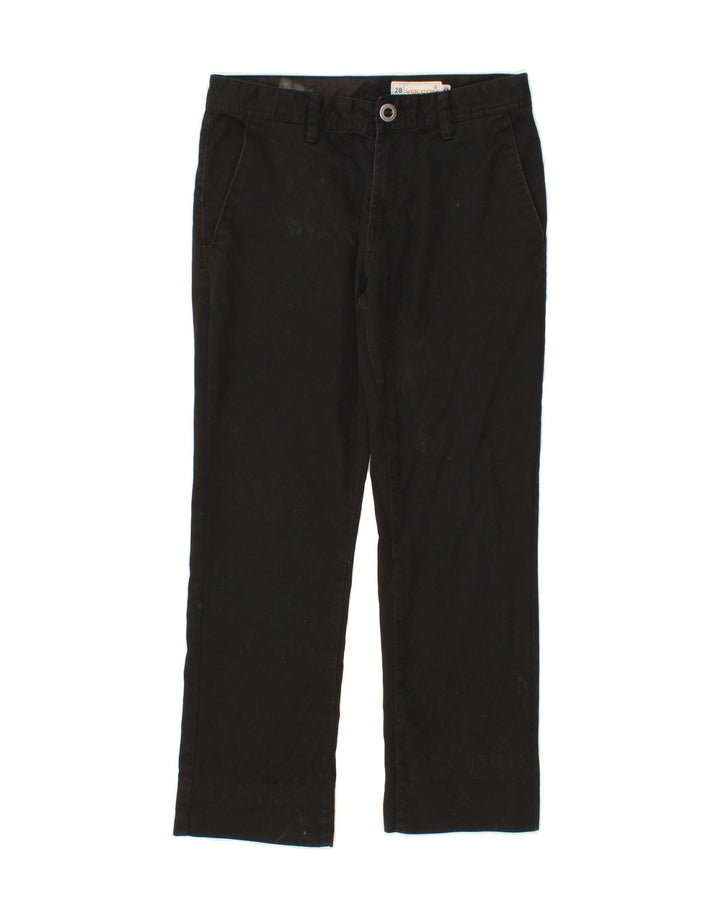 VOLCOM Womens Straight Chino Trousers W28 L24  Black Cotton Vintage Volcom and Second-Hand Volcom from Messina Hembry 