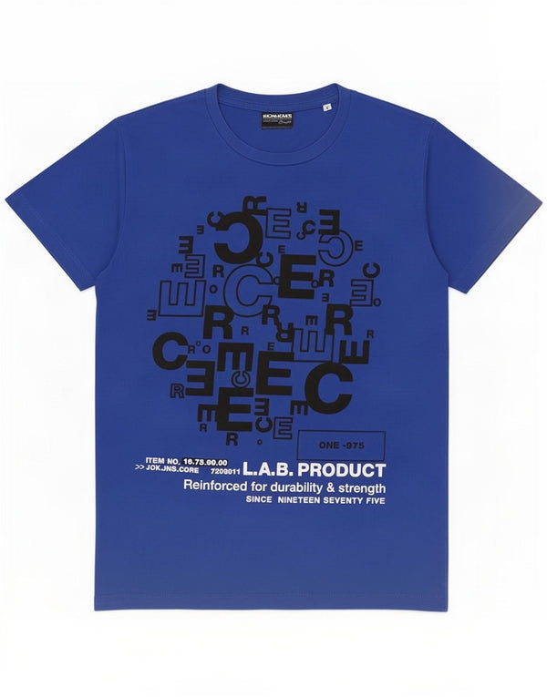 Jack & Jones Camiseta gráfica para hombre Top Small Blue Cotton