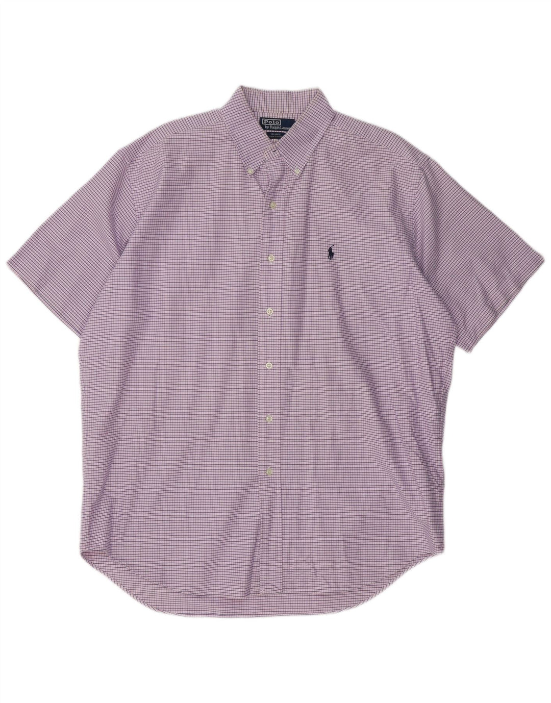 POLO RALPH LAUREN Camisa de manga corta Blake para hombre Vichy morado grande