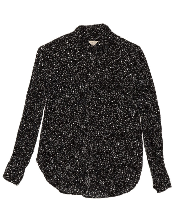 Jack Wills Camisa de Manga Larga con Corte Boyfriend para Mujer UK 6 XS Negro Geométrico