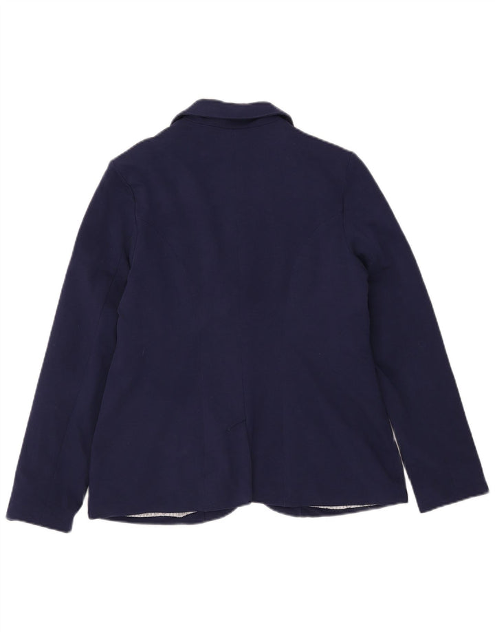 Laura Ashley Chaqueta tipo blazer con 1 botón para mujer UK 44 Grande Algodón azul marino