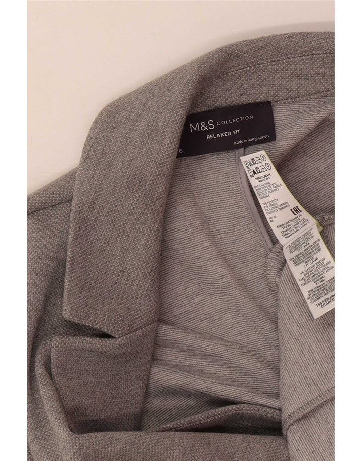 Marks & Spencer Chaqueta tipo blazer de ajuste relajado para mujer UK 6 XS Poliéster gris