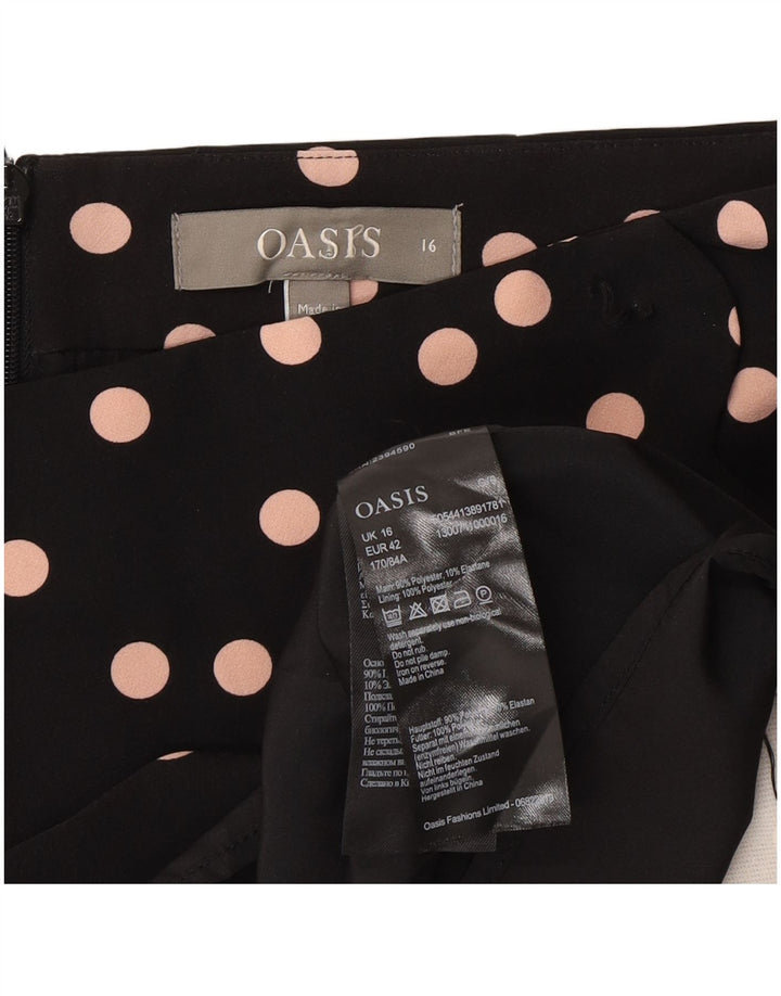 Minifalda Oasis para mujer UK 40 Large W34 Poliéster de lunares negros