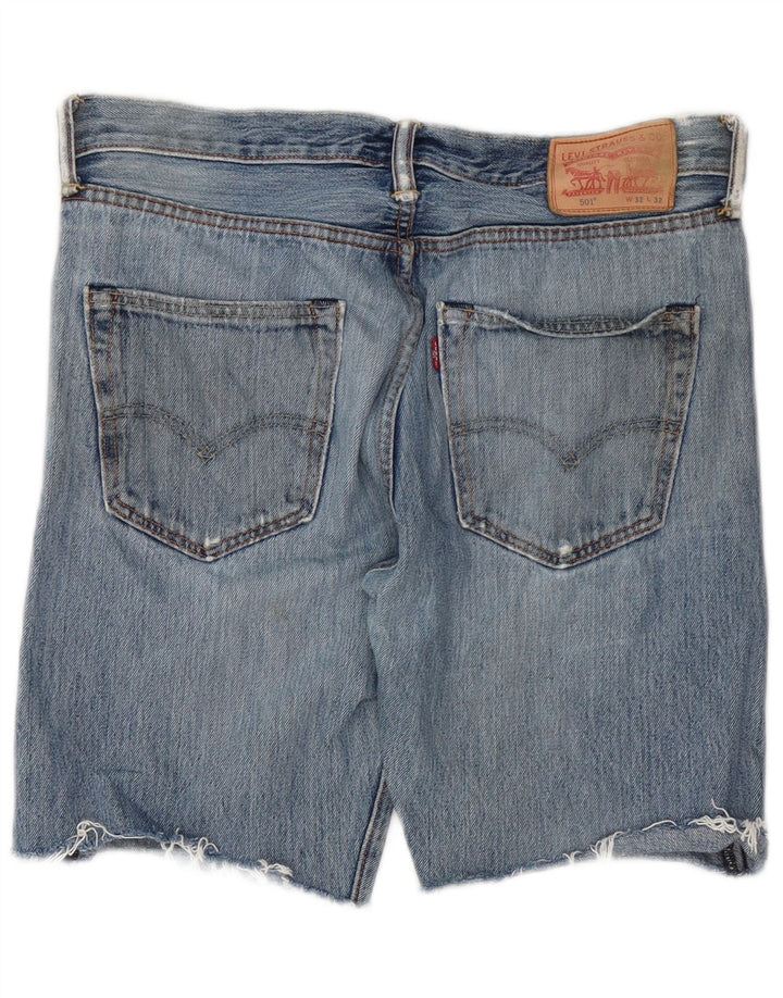 Levi's Mens 501 Shorts de mezclilla desgastados W32 Algodón azul medio