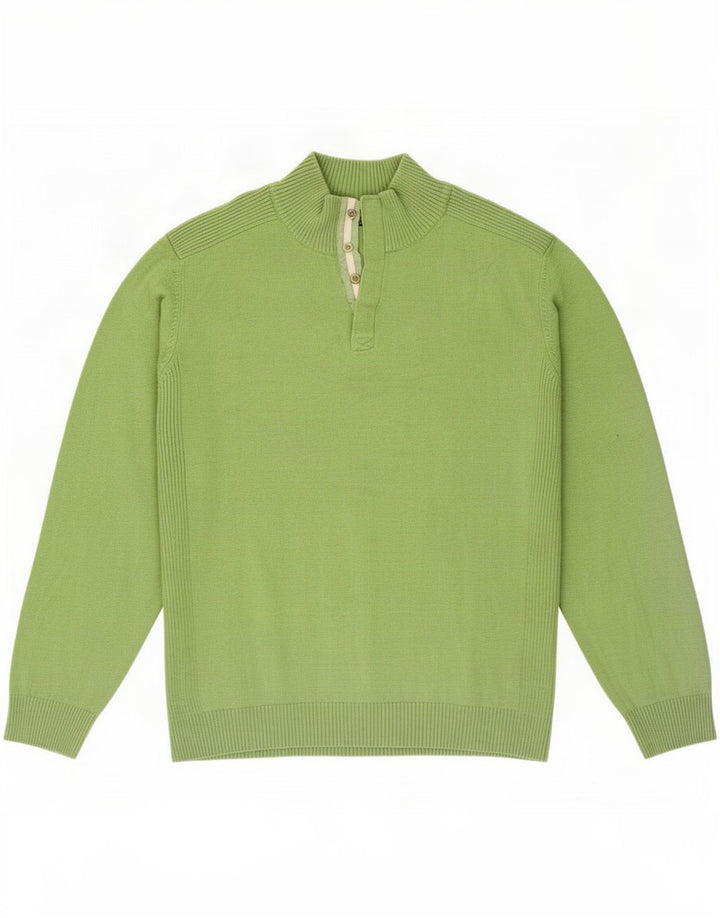 Jersey Massimo Dutti para hombre con cuello y botones 2XL Algodón verde