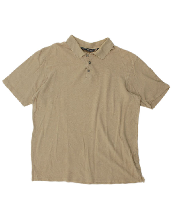 EDDIE BAUER Polo Hombre Lino Beige Medio