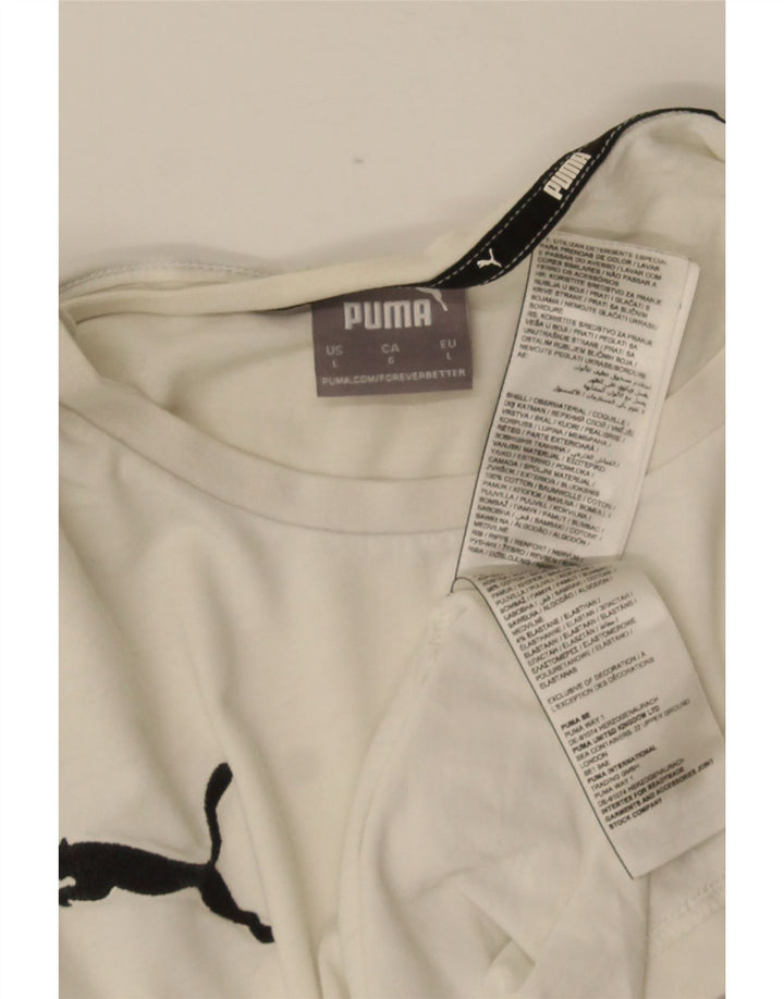 Puma - Camiseta para hombre, talla grande, algodón blanco