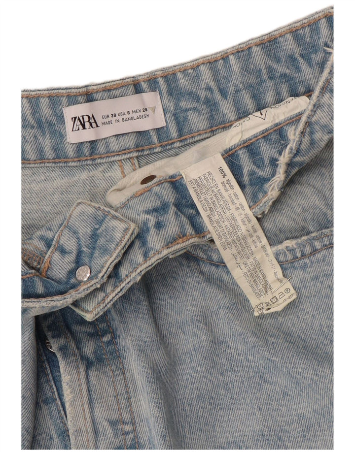 ZARA Vaqueros Cropped Mujer EU 38 Small W28 L25 Algodón Azul