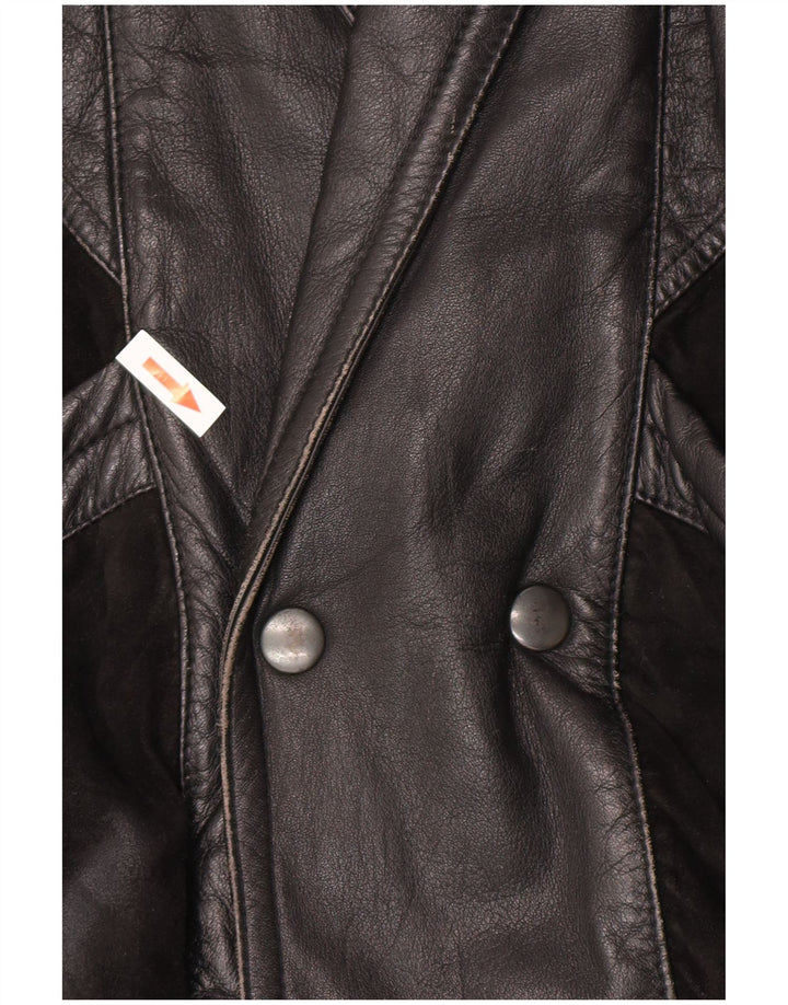 Vintage hombres bombardero chaqueta de cuero Reino Unido 40 grande negro