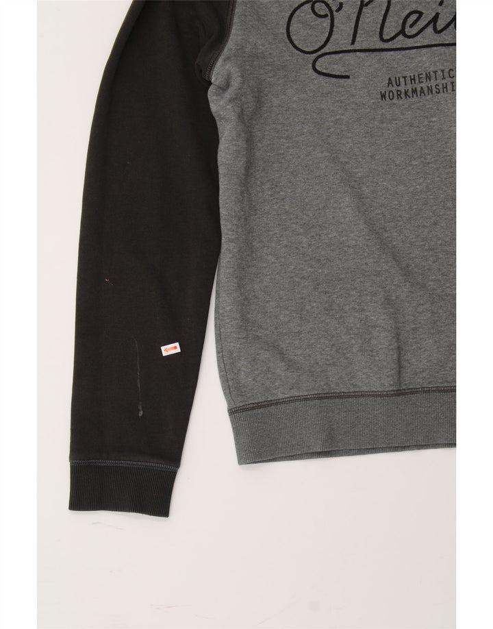 O'NEILL Mens Slim Fit Graphic Sweatshirt Jumper Medium Grey Colourblock Vintage O'Neill and Second-Hand O'Neill from Messina Hembry 