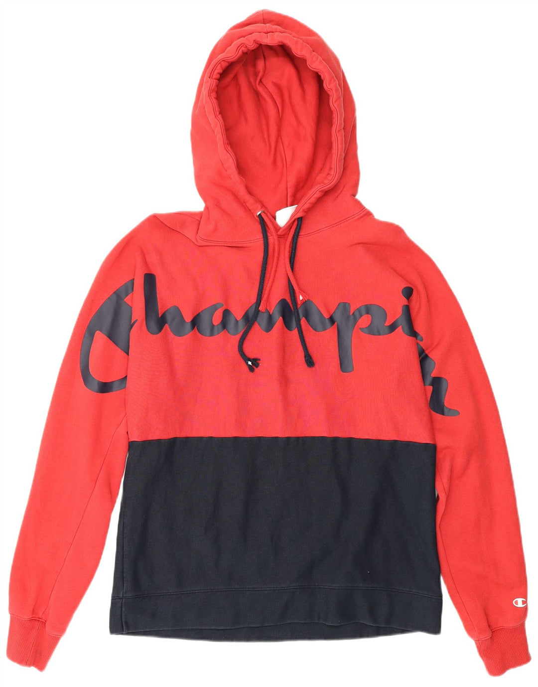 CHAMPION Jersey con capucha gráfico para mujer Reino Unido 40 Grande Rojo Colorblock