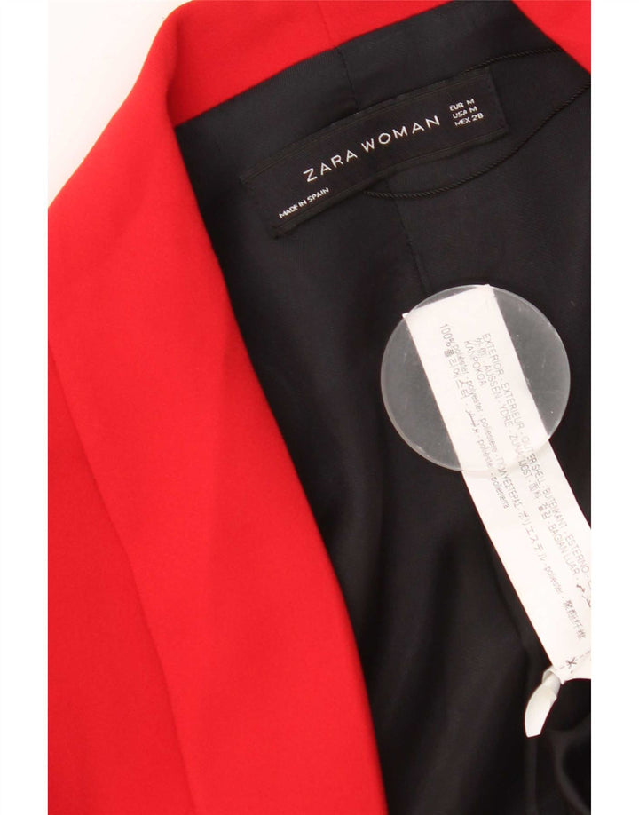 Zara Chaqueta Blazer para Mujer UK 40 Mediano Rojo Poliéster Clásico