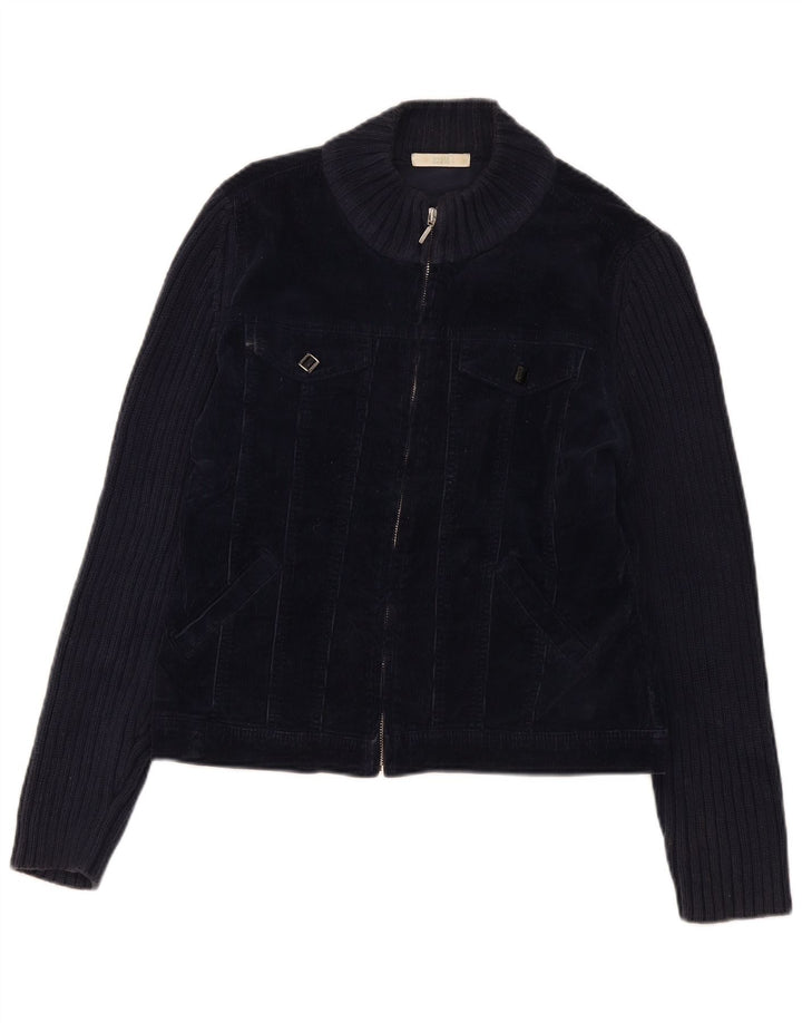 Marks & Spencer Chaqueta de pana para mujer UK 46 Grande Algodón azul marino