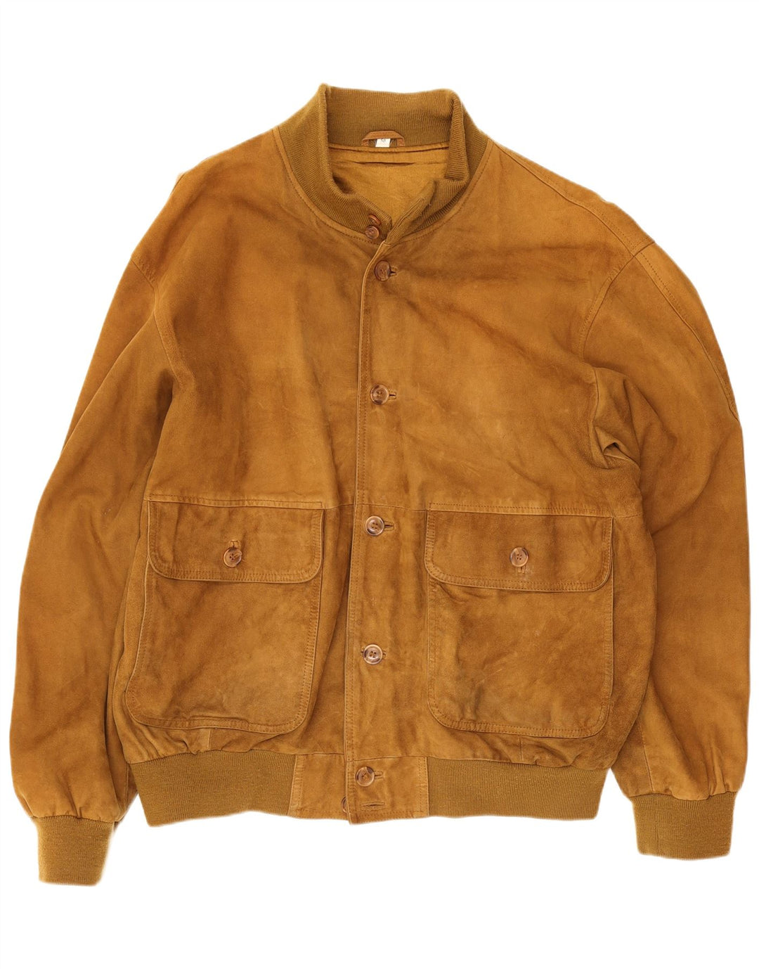 Zarro Chaqueta Bomber de Ante para Hombre UK 44 2XL Cuero Beige