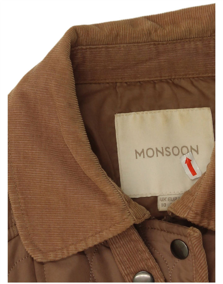 Monsoon Chaqueta acolchada para mujer UK 40 Small Marrón Poliéster