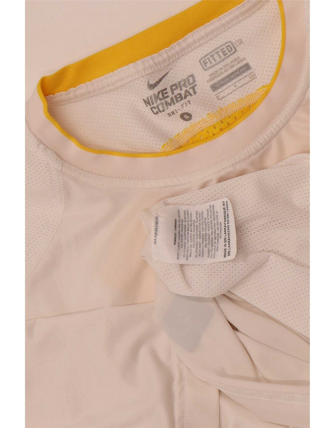 Camiseta Nike Dri Fit para hombre Top pequeño blanco color block Poliéster