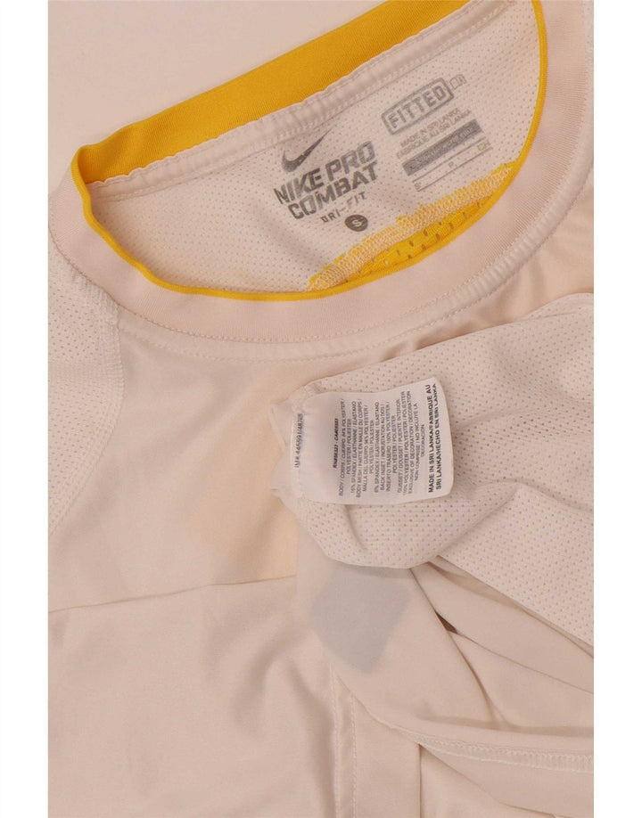 Camiseta Nike Dri Fit para hombre Top pequeño blanco color block Poliéster