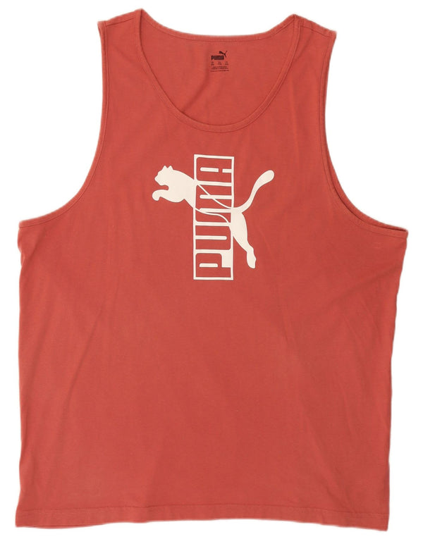 Puma Camiseta sin mangas gráfica para hombre 2XL Algodón rosa