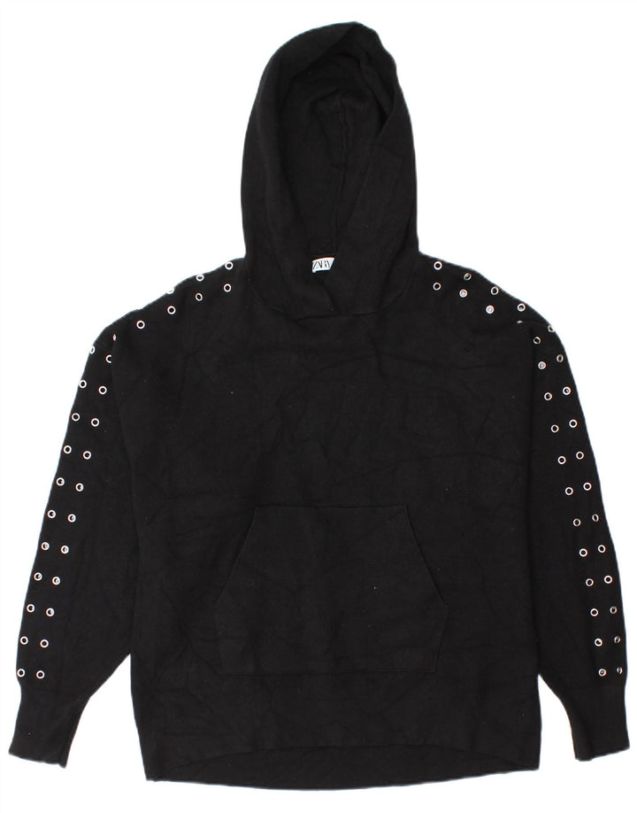 Zara Mujer Jersey Oversize Jersey UK 10 Small Viscosa Negra