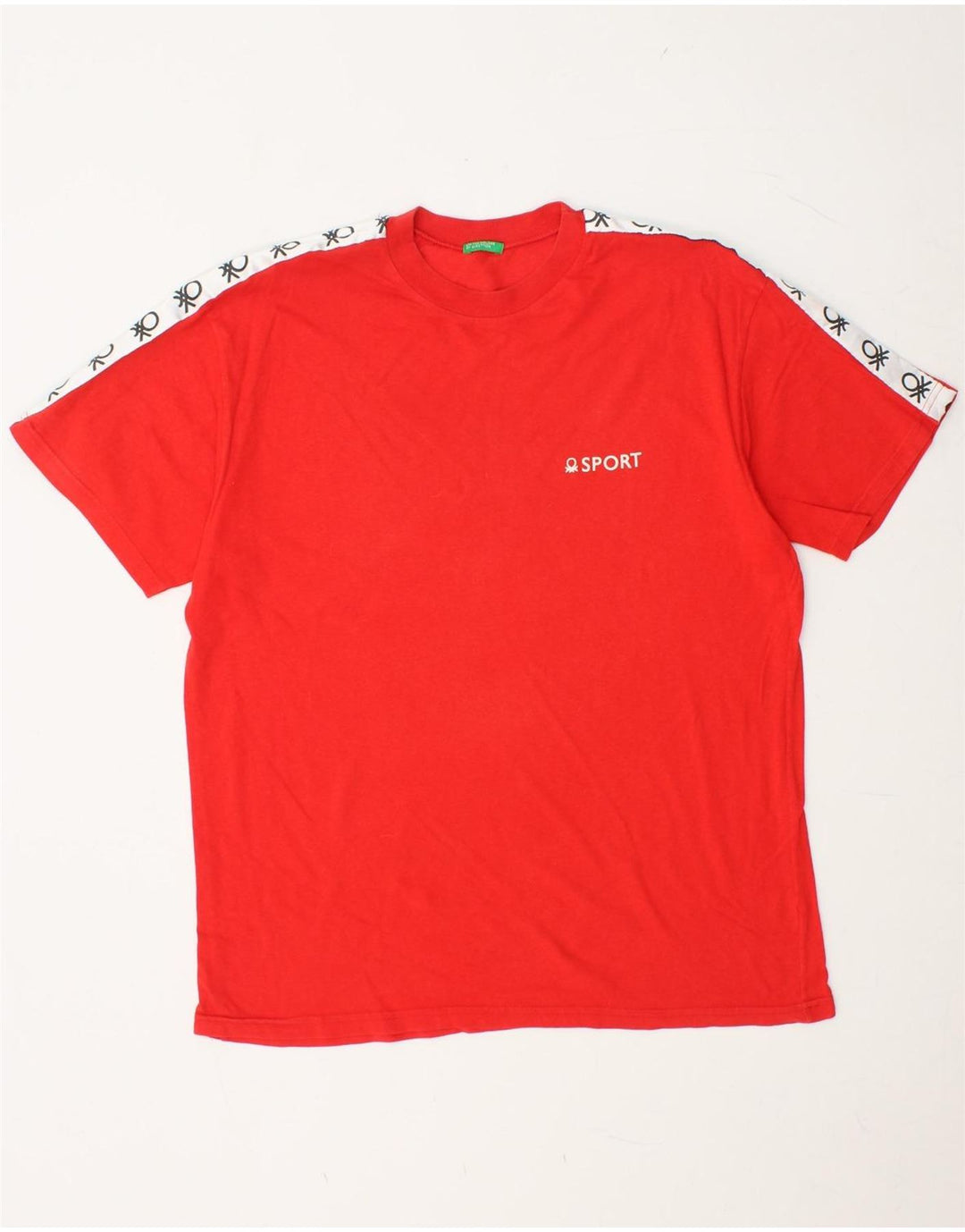 BENETTON Camiseta gráfica para hombre Top mediano rojo