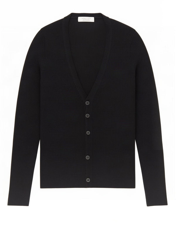 Zara Mens Cardigan Sweater UK 14 Large Black Viscose