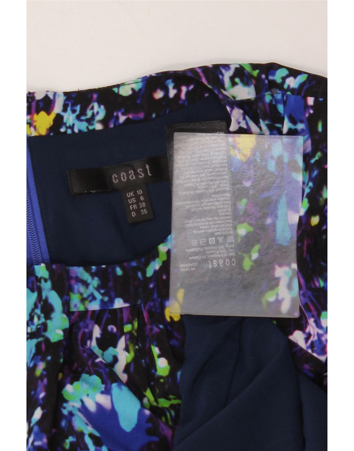 COAST Vestido tubo con estampado abstracto para mujer UK 10 Small Multicolor