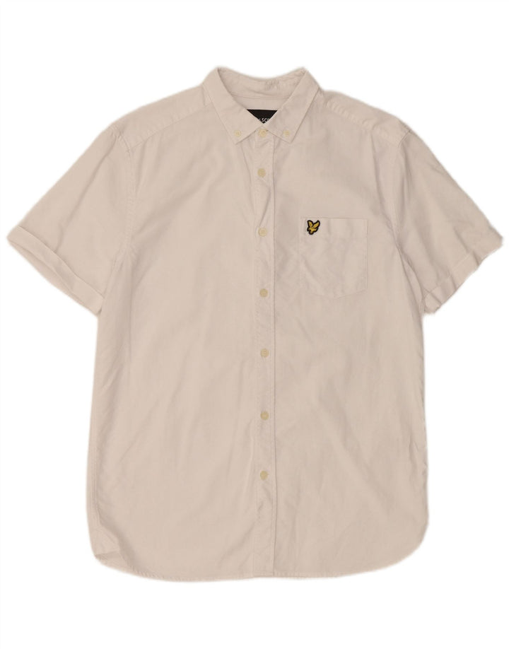 LYLE & SCOTT Camisa de manga corta para hombre Algodón blanco mediano