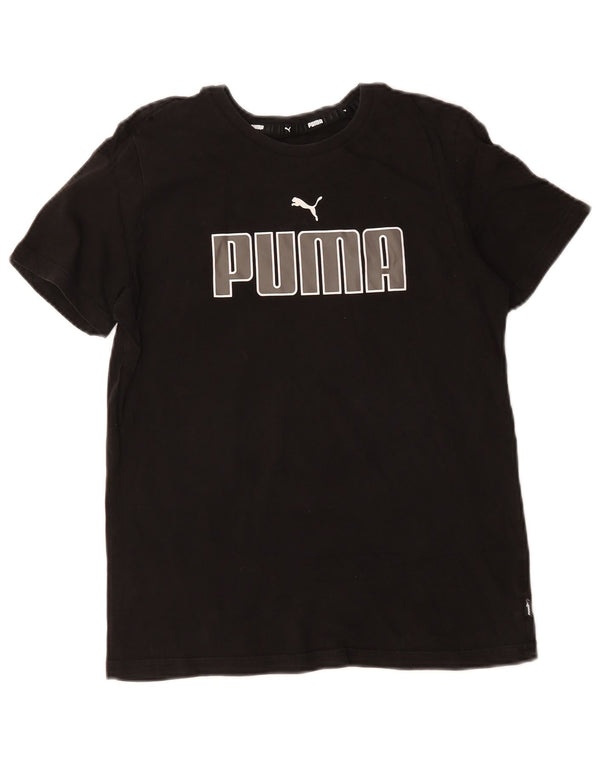 Puma Camiseta gráfica para mujer Top UK 10 Small Black Cotton