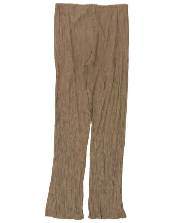 Zara Mujer Pantalón Casual Acampanado Mediano W28 L32 Viscosa Beige