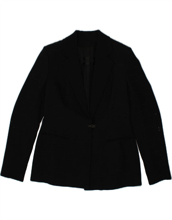 PANCALDI & B Womens Blazer Jacket IT 48 XL Black Check Acetate Vintage Pancaldi & B and Second-Hand Pancaldi & B from Messina Hembry 