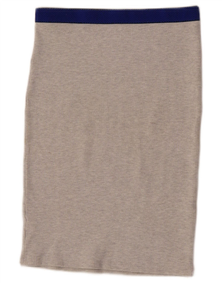 Zara Mujer Trafaluc Falda Recta Pequeña W26 Gris Colorblock Poliéster