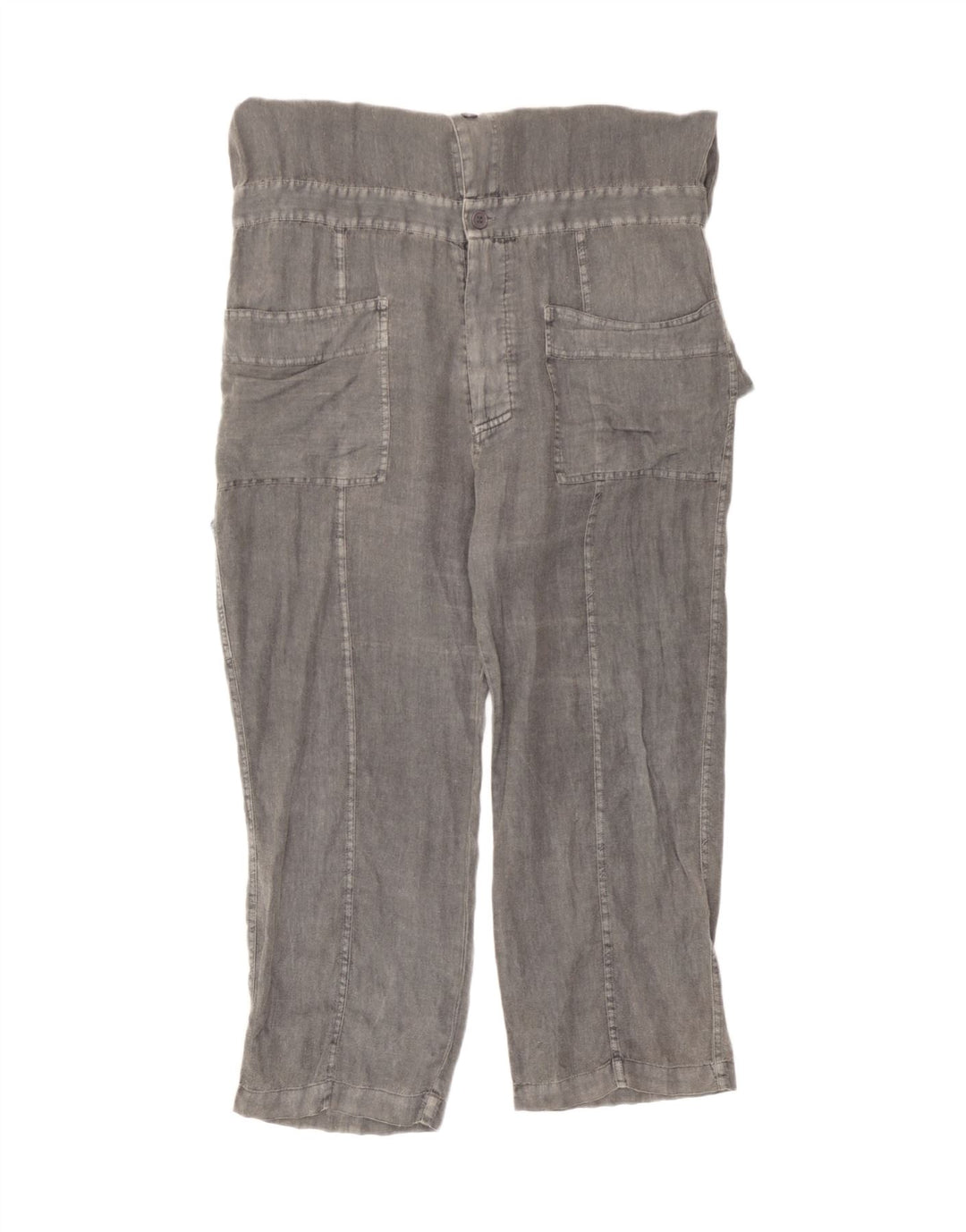 Zara Mujer Mono Extragrande UK 44 Lino Gris Medio