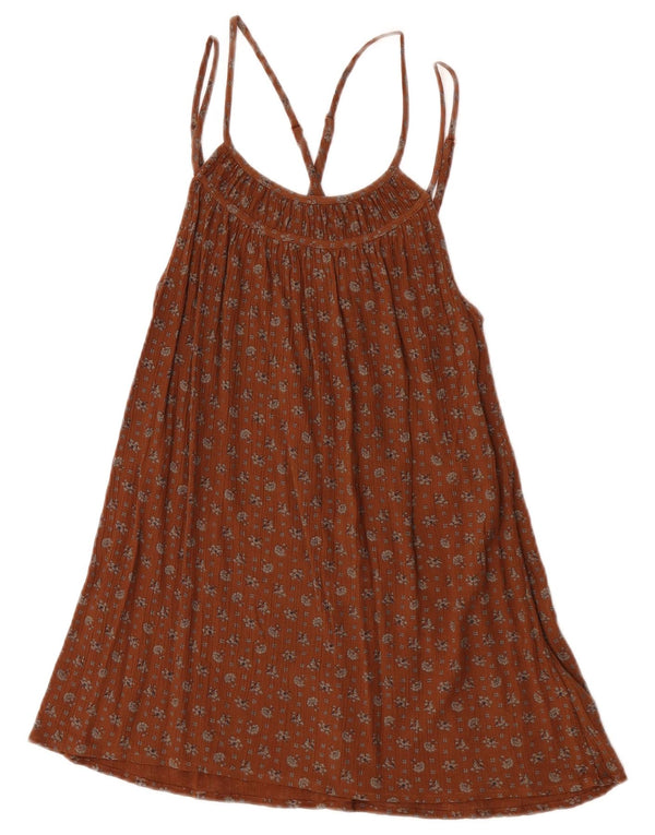 Vestido halter para mujer de Fat Face UK 6 XS Viscosa floral marrón