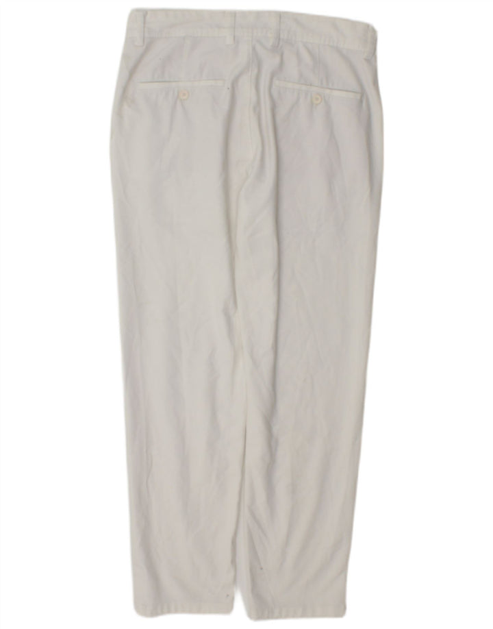 Zara Mens Slim Chino Pantalones EU 38 Small W30 L28 Poliéster Blanco