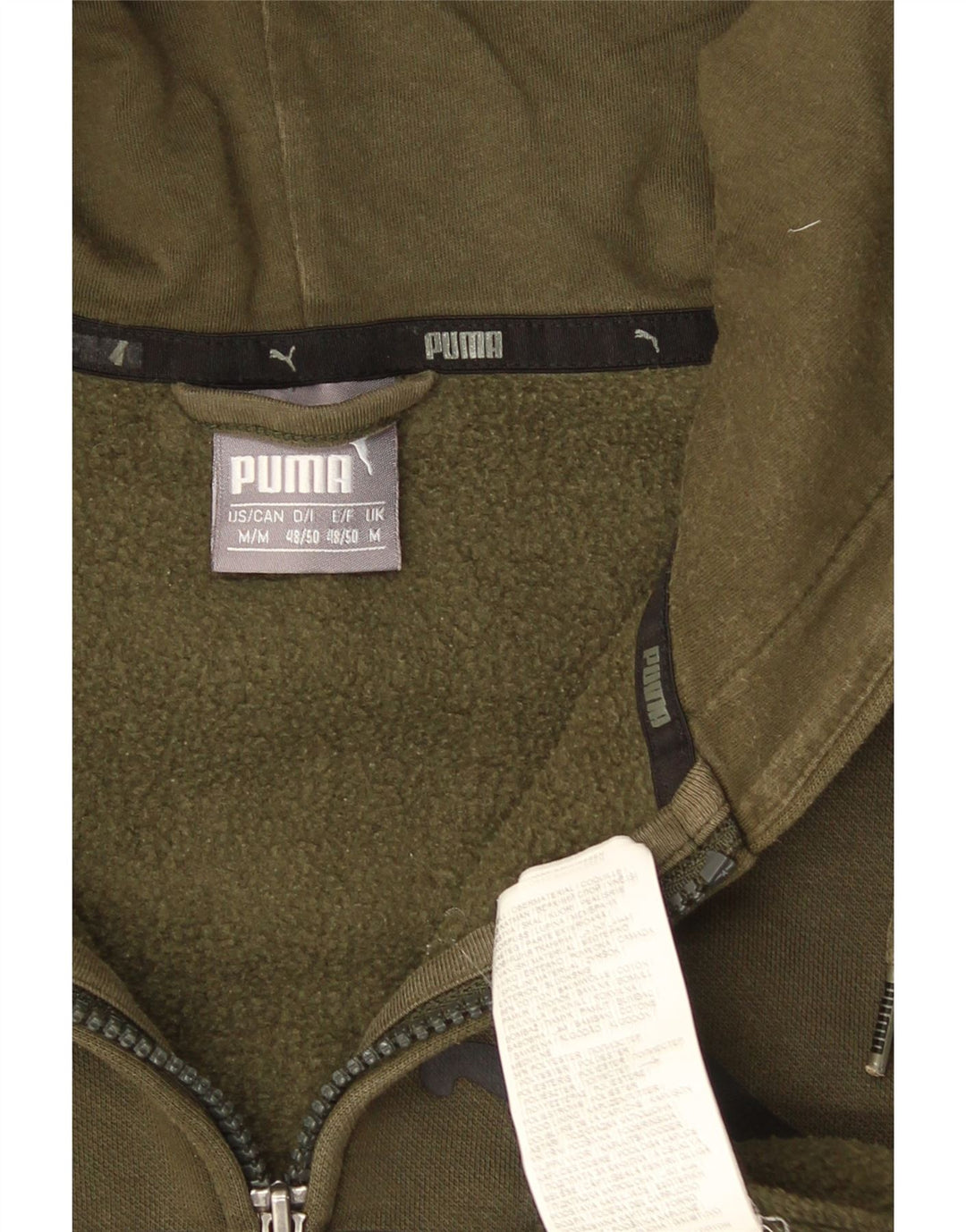 Puma Sudadera Con Capucha Y Cremallera Gráfica Para Hombre Algodón Caqui Mediano